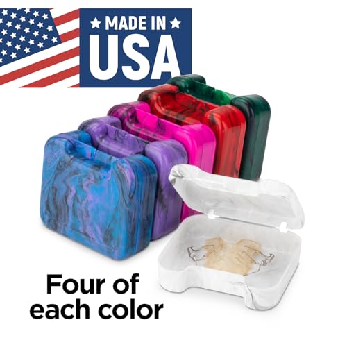 Practicon Easy Open Retainer Cases, Assorted Cosmic Swirl Colors, Bulk Pack of 24