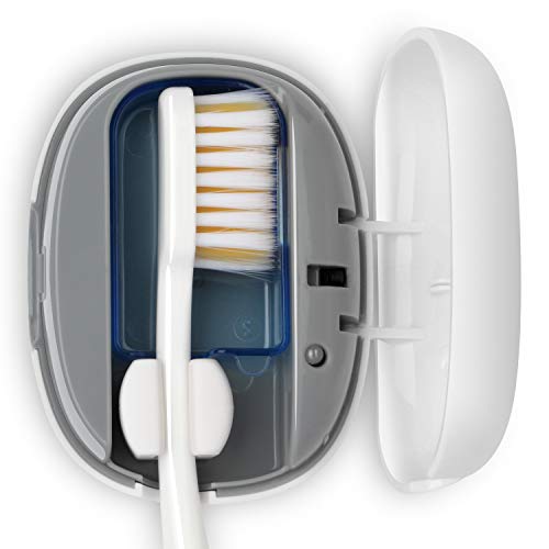 NewWay Mini Toothbrush Cover Rechargeable Travel Toothbrush Case with Holder for Houshold and Traving or Business Trip White