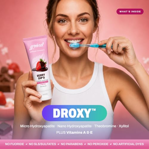 Grind Toothpaste 3-Pack, Nano-Hydroxyapatite Fluoride-Free Formula | Appropriate for Sensitive Teeth, Adult Oral Care | Sweet Tooth Bundle - Mint Chip, Berry Dip'd & Lemon Love