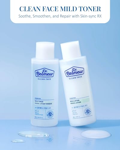 Dr. Belmeur Clean Face Mild Toner (4.9fl oz) - Soothing & Refreshing for Sensitive Skin. Korean Skin Care. Panthenol, Mint, Sage, Phytosphingosine.