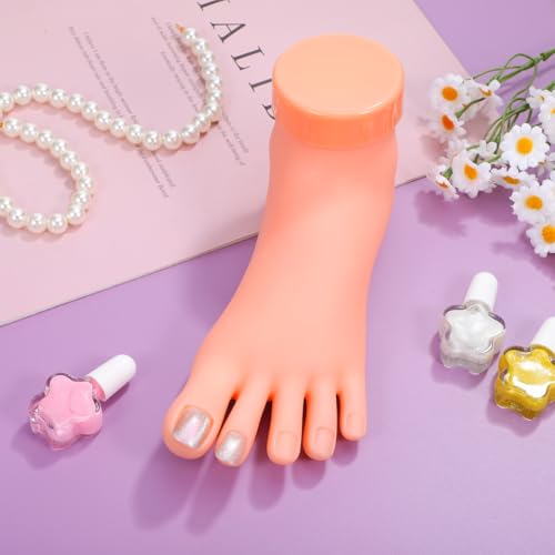 FRCOLOR Nail Art Training Tool Practice Foot Model for Acrylic Nails Pedicure Feet Manikin Nail Art Practice Model with Real Skin Touch 7.48 X 2.95 X 3.54 in Foot