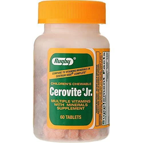 Rugby Cerovite Jr. Children's Chewable 60 Tabs Unflavored 60 Count (Pack of 1)