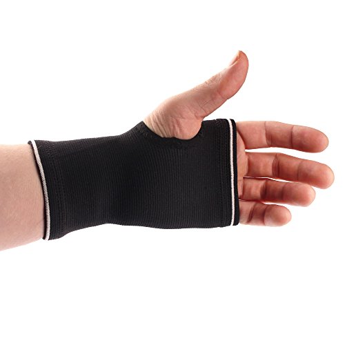 BambooMN Copper Compression Wrist Sleeve - Black/Grey - Small/Medium - 2 Pairs Black Grey Small - Medium (2 Pairs)