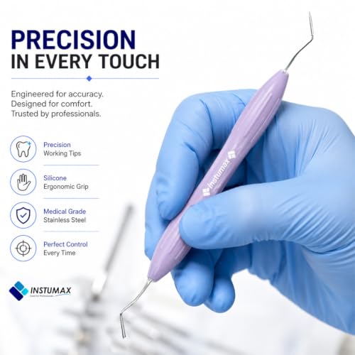Set of 10 Dental Composite Placement Filling Instruments – Silicone Handle Restoration Plugger/Spatula – Resin Application & Tooth Restoration Kit 10 Pcs