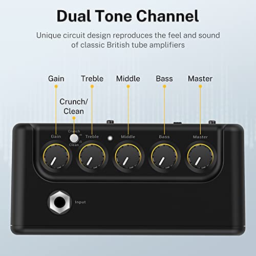 Donner Mini Electric Guitar Amp DA-10, 5W Portable Small Guitar Amplifier Black