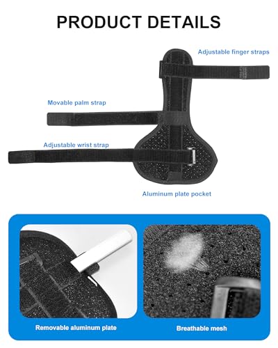 Pinky Finger Splint, Broken Fingers Wrist Support, Medium Black Trigger Finger medium size