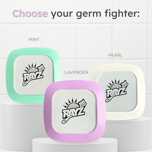 Rayz UV-C Toothbrush Sanitizer | Portable & Rechargeable | 99.9% Sanitization in 3 Minutes | Wall Mountable, Travel-Friendly & TSA-Approved (Lavender) Lavender