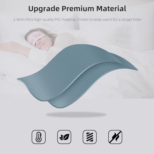 2L PVC Hot Water Bottle with Knitted Cover for Pain Relief, Hot & Cold Use Blue