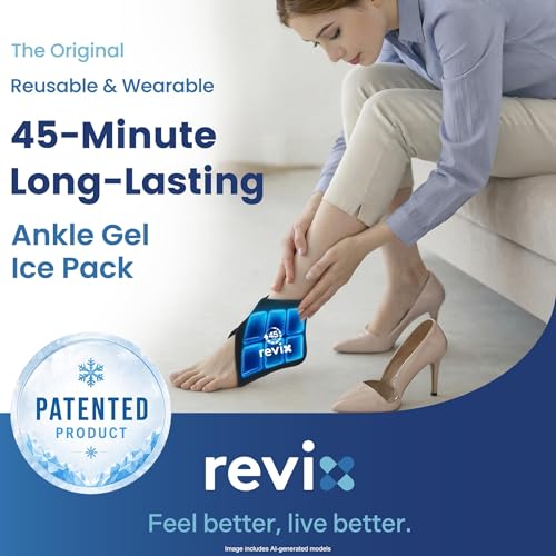 REVIX Ankle Ice Pack Wrap for Plantar Fasciitis, 45-Min Long Lasting Cold 1 Pack