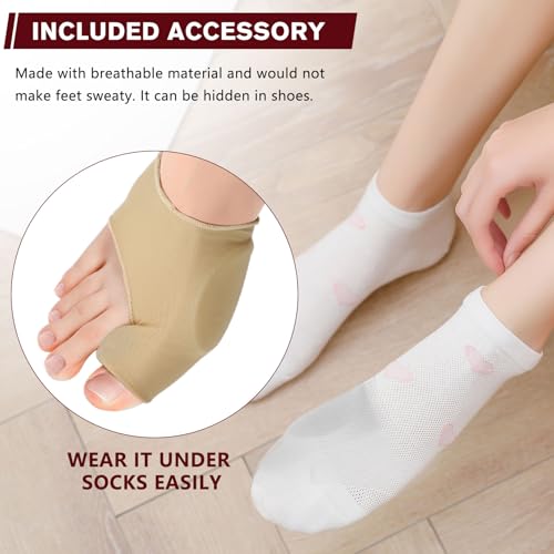 TUOB Bunion Corrector for Women & Men Big Toe, Toe Straightener Device with Adjustable Bunion Splint, Bulit in Silicone Bunion Pad Benefit for Pain Relief