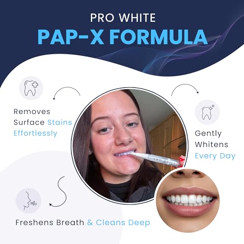 Pro White Teeth Whitening Pen - Peroxide-Free Teeth Whitener with Pap-X Formula - Vegan & Cruelty-Free Paint-On Whitening Teeth Gel for Coffee, Tea & Wine Lovers - 2ml - 2 Pack 1 Count (Pack of 2)