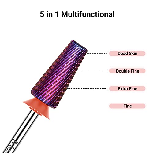 MelodySusie 5 in 1 Nail Drill Bits with Ceramic Nail Drill Bit