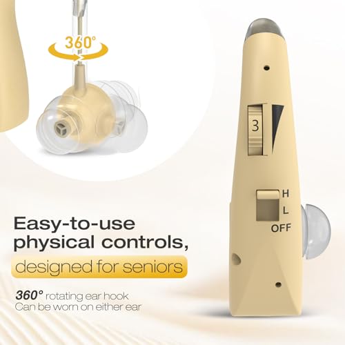 Blue Deer OTC Hearing Aid for Seniors Adults with Ear Hearing Loss-Rechargeable, Lightweight Single Hearing amplifier-Single for The Left or Right Ear (1 unit)