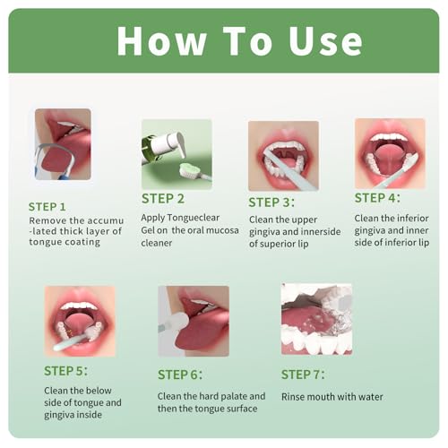 Tongueclear Tongue Scraper and Mucosal Cleaner Kit, Adults, Fresher Breath Blue Strong Mint