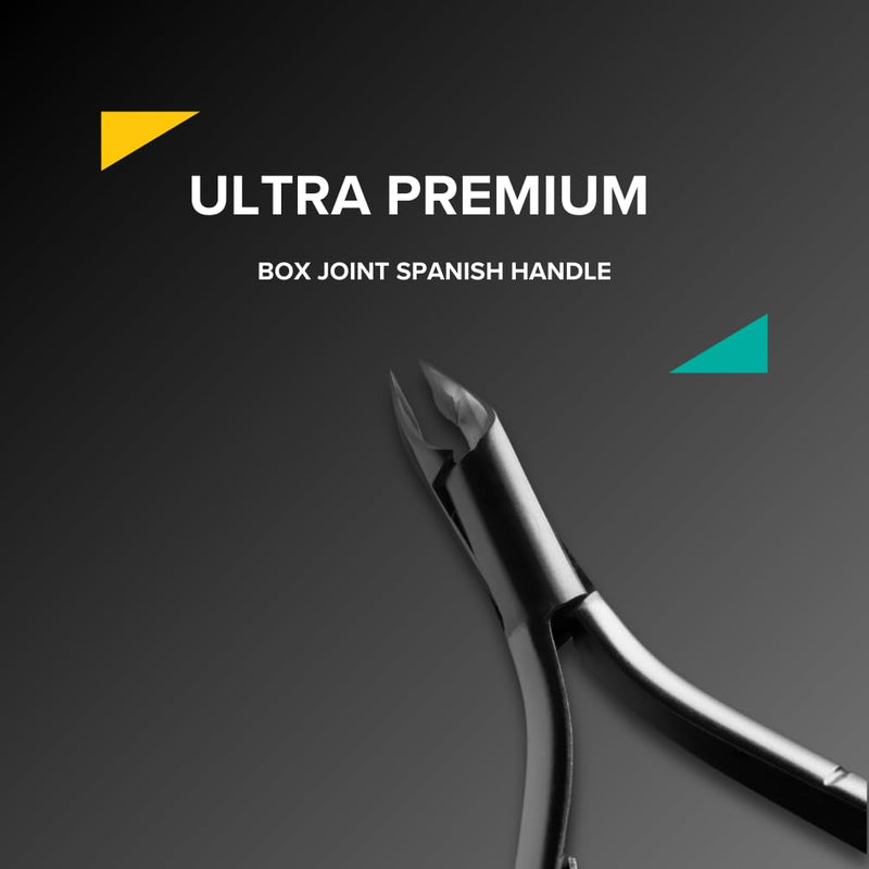 Rui Smiths Ultra-Premium Stainless Steel Cuticle Nippers - Professional Stainless Steel Cuticle Cutters - Spanish Handle, Rounded Box Joint, Matte Chrome Plated - 5mm Jaw, Single Spring 5mm Jaw, Spanish Handle Silver