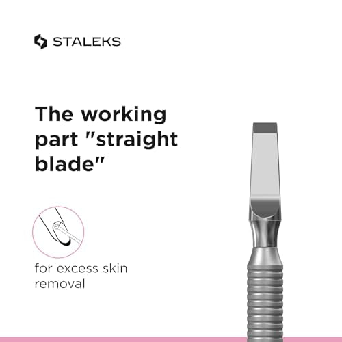 STALEKS BEAUTY & CARE Cuticle Pusher, Rounded & Straight Blade 123 mm