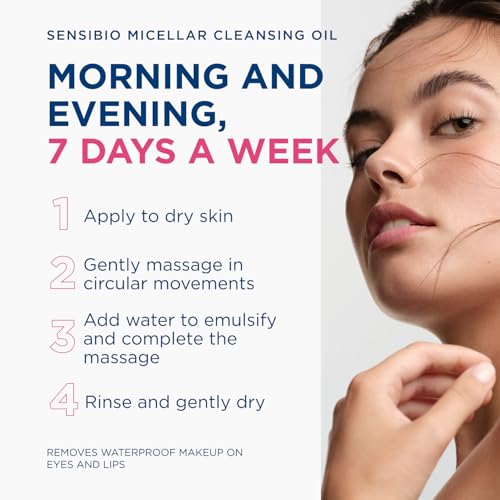Bioderma Sensibio Micellar Cleansing Oil, 1st Ecobiological Micellar Formula Gentle Face Cleanser That Deeply Cleanses 4.98 Fl Oz (Pack of 1)