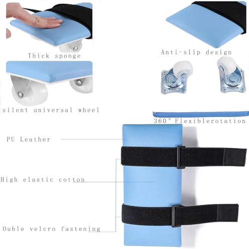 Desktop Rehab Skateboard, Arm Rehabilitation Exercise Assisting Equipment 360° Roating Wheels Rehabilitation Trainer for Stroke Hemiplegia Nerve Injury Blue