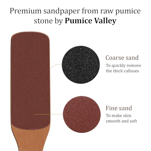 Foot File with Handle Pumice Stone for Dry Dead Skin - Callus Remover for Feet Double-Sided Foot File for Callus, Cracked Heels, Dead, and Dry Skin Removal