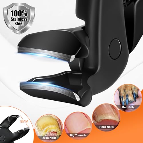 DRMODE Toenail Clippers for Thick Toenails for Seniors Long Handled Black Extra Large