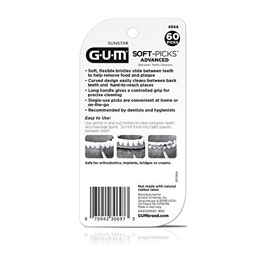 GUM Soft-Picks Advanced Interdental Picks, 60 Count (3 Pack)