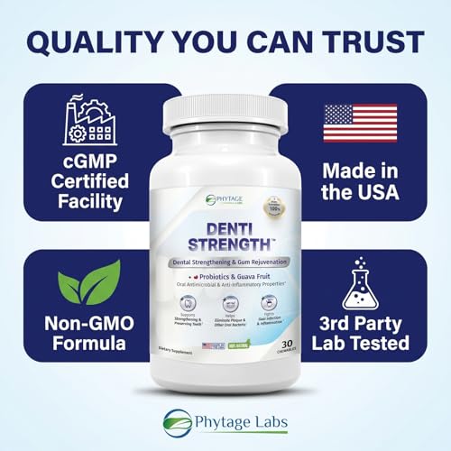 Denti Strength – Advanced Dental Wellness Chewable with Oral Probiotics, Xylitol and Guava Fruit – Supports Healthy Teeth, Gums and Fresh Breath – 30 Chewables