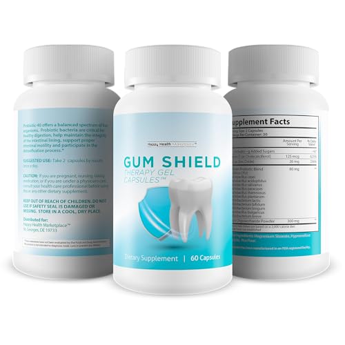 Gum Shield Therapy Gel Capsules - Our Best Oral Probiotics for Teeth and Gums - Dental Probiotics for Teeth and Gums - Dental Probiotics for Bad Breath - Probiotics for Gums - Teeth Probiotic Breath