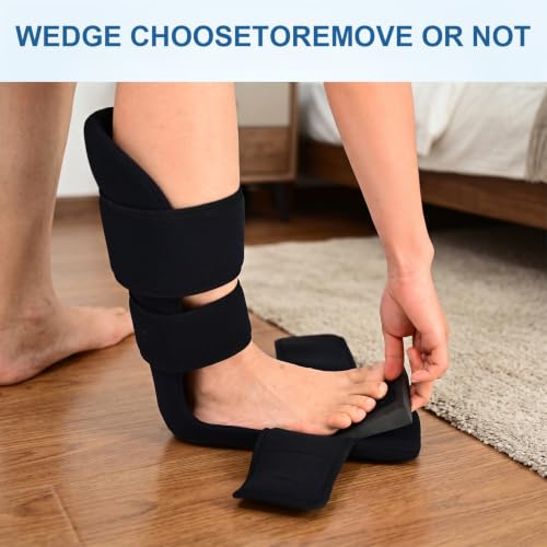 Padded Night Splint for Plantar Fasciitis – 90° Adjustable Dorsiflexion Support for Foot Drop & Achilles Tendonitis – Lightweight Sleeping Boot for Men & Women for Heel Pain & Post-static Stiffness (Large) Large