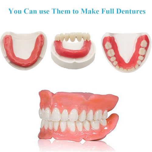 Denture Fake Teeth - Do it Yourself Full or Part Top and Bottom Fake Teeth at Home, Repair Missing Teeth, Improve Smile(Gypsum Model， Gum Material and Fake Teeth)
