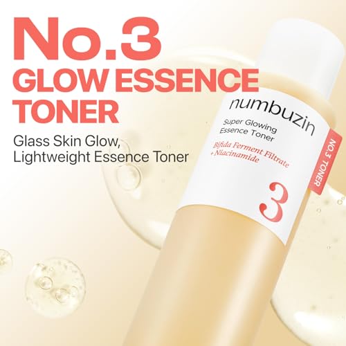 numbuzin No.3 Super Glowing Essence Toner, Fermented Toner for Skin Glow & Texture, Bifida, Niacinamide, Hydrating, Radiance-Boosting Essence, Pore Reset, 6.76 fl oz (200ml) 6.76 Fl Oz (Pack of 1)