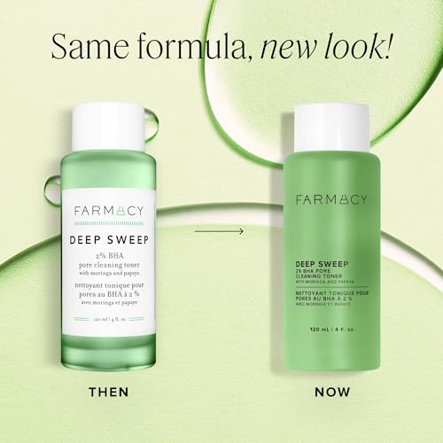 Farmacy 2% Salicylic Acid Toner for Face - Deep Sweep BHA Liquid Exfoliant + Pore Cleaner - Controls Oil, Gently Exfoliates + Refines Pores - Skin Care for Combo, Oily + Blemish-Prone Skin - (50ml). 1.7 Fl Oz (Pack of 1)