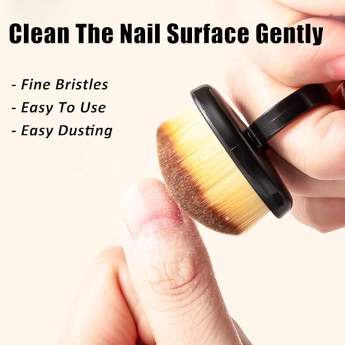 3PCS Ring Fingernail Brush Soft Nail Dust Brush, Multicolor Nail Scrubber Brush Small Nail Tech Manicure Brush Tools for Toe and Fingernail Men Women