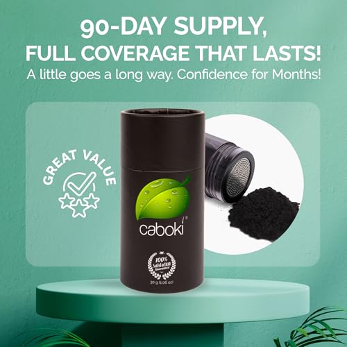 Caboki Hair Fibers for Thinning Hair – Plant-Based Powder - 30g Black