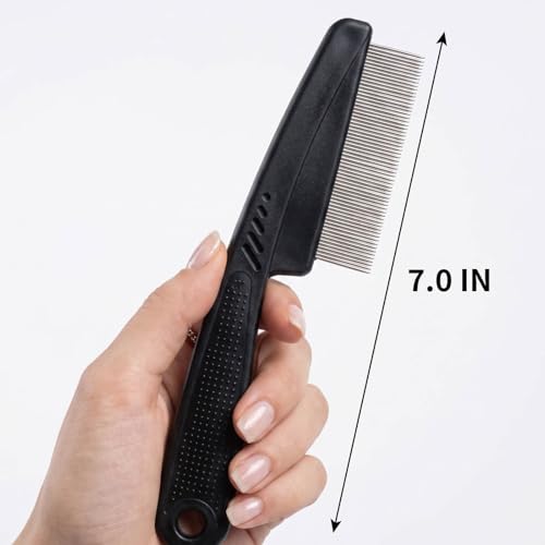 Yumflan 1.0mm Fine Tooth Stainless Steel Dandruff Comb