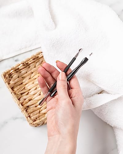 Amazon Basics Cuticle Trimmer and Pusher, Manicure Tools for Nail Care, Ergonomic Non-Slip Design, 2 Count