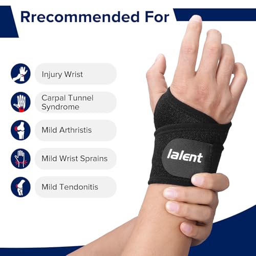 Carpal Tunnel Wrist Brace Adjustable Wrist Support Wrist Wraps for Pain Relief, Arthritis, Tendonitis, Fitness, Weightlifting, Compression Wrist Straps Fit for Men and Women (1 Pair) 1 Pair