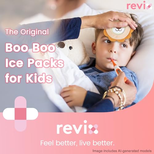 REVIX Kids Ice Packs - Reusable Gel Cold Packs for Toddlers and Babies Colorful Cartoon Critter Collection