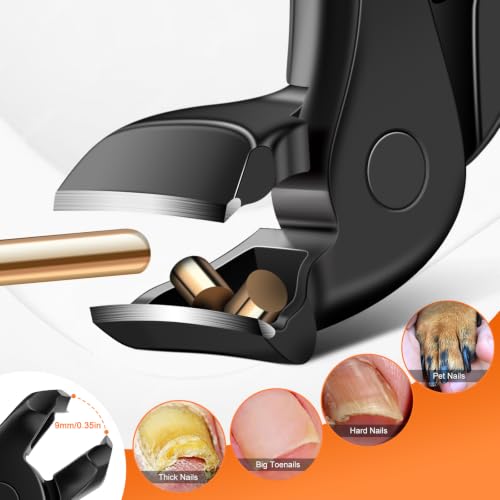 DRMODE Toenail Clippers for Seniors, Extra Long Handled Angled Head Black Extra Large