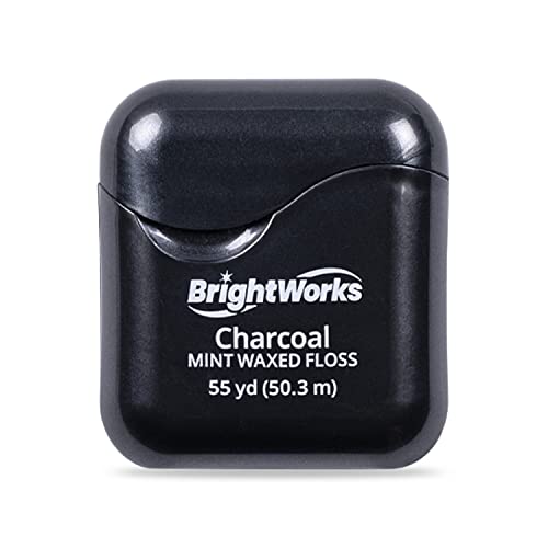 BrightWorks Dental Floss 55yd 4-Pack Charcoal Mint Waxed Black