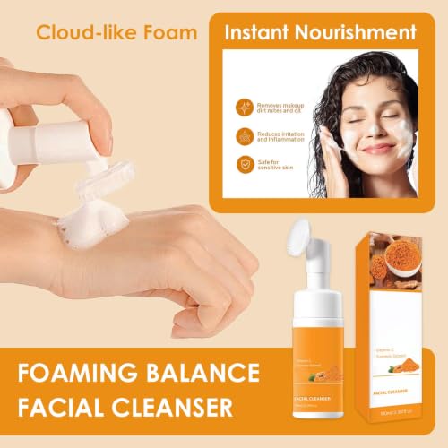 Turmeric Wash and Care Kit – Turmeric Face Wash with Brush, Exfoliating Facial Pads, Turmeric Oil and Cleansing Soap Bars– Jabon de Curcuma, Natural Skincare for Face & Body (4PC Set, Count, 4) 4PC Set (Turmeric) 5