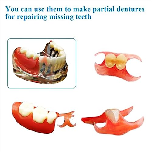 BJDTY DIY Denture Combinations, Making Partial dentures and Full dentures kit DIY Simulation Practice Making dentures, Equipped with Tool kit and Temporary Teeth (Dental Wax) (3) 3