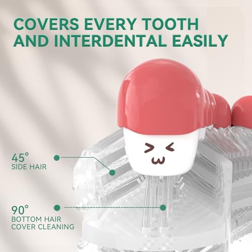 Automatic Sonic Electric Toothbrush - Adult U-Shaped Design, IPX7 Waterproof 360° Full Cleaning, Rechargeable Travel Set (Greener)