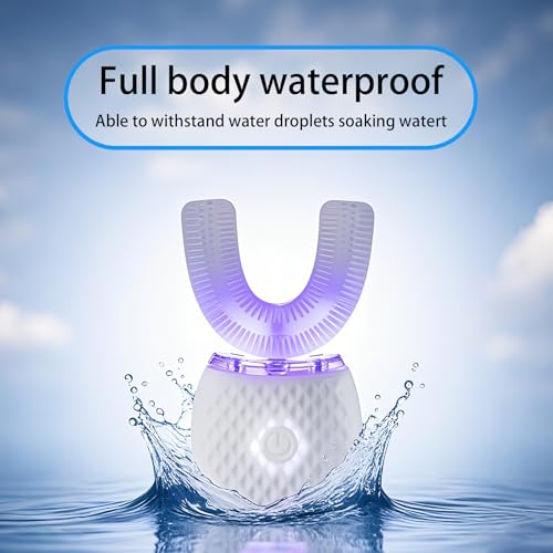 Automatic Toothbrush for Adult Rechargeable Waterproof Timer Travel White