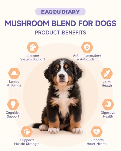Pumpkin for Dog Supports Digestion, Gut Health - Mushroom for Dogs with Turkey Tail Mushroom for Dogs, Lion’s Mane, Shiitake