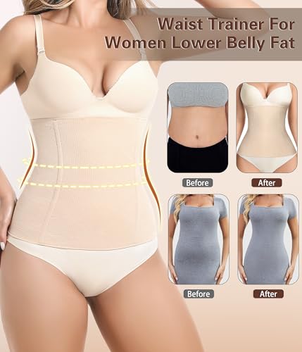 sellto Waist Trainer for Women Tummy Control Waist Cincher Lower Belly Fat Medium 1pack-nude