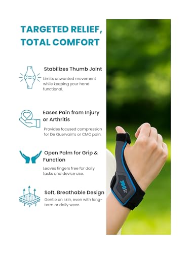 XPT Thumb Brace | Stabilizing Support for Gamekeeper’s Thumb, De Quervain’s Tenosynovitis & Arthritis Relief | Adjustable Compression with Aluminum Stay | Seamless Heat-Pressed Design | Fits Left & Right Thumb | Large
