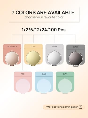 12 Pieces Compact Mirror Bulk, 1x/2x Pocket Mirror, Rose Gold 2.5"L x 2.5"W 12