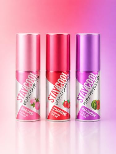 Stay Cool Fruit Duo Plus Bubblemint Breath Freshener Sprays - Bubblemint, Strawberry, Watermelon 3-Pack