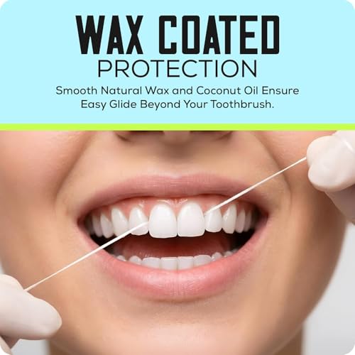 Waxed Expanding Dental Floss, Family Value Pack (Mint Breeze, 4 Pack), Coconut Oil Infused, Smooth Glide for Sensitive Gums, Strong & Shred Resistant, for Adults & Kids Mint Breeze 98 Foot (Pack of 4)