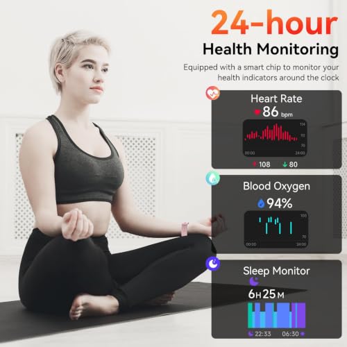 Smart Watch with Alexa Built-in 1.83" HD 2026 Health Fitness Tracker Bluetooth Calls and Notifications 120+ Sport Modes Heart Rate Sleep Monitor Fitness Watch IP68 Waterproof iPhone Android (Pink) Pink